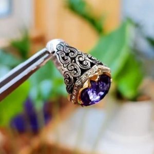 انگشتر آمیتیست مردانه کد ۱۲۰۴۲