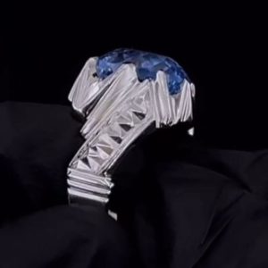 انگشتر توپاز مردانه آبی کد ۱۲۰۴۵