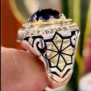 انگشتر آمیتیست مردانه کد ۱۲۰۶۲