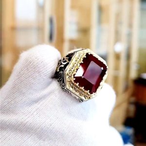 انگشتر یاقوت سرخ مردانه کد ۱۲۰۶۳