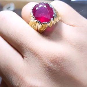 انگشتر یاقوت سرخ مردانه کد ۱۲۰۶۸