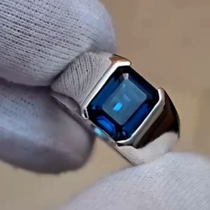 انگشتر توپاز آبی مردانه کد ۱۲۰۷۶