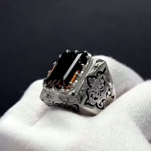 انگشتر سیترین مردانه کد ۱۲۰۹۱