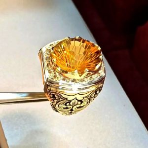 انگشتر سیترین مردانه کد ۱۲۰۹۶