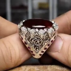 انگشتر عقیق یمنی کد ۱۲۱۱۲