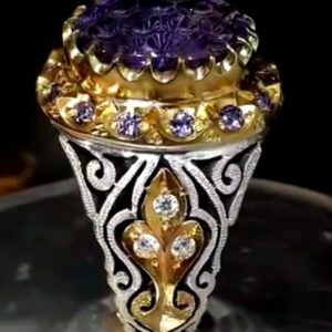 انگشتر آمیتیست مردانه کد ۱۲۱۱۸