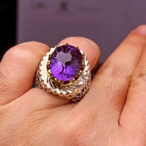 انگشتر آمیتیست مردانه کد ۱۲۱۲۰