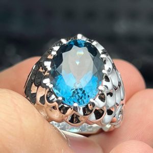 انگشتر توپاز مردانه کد ۱۲۱۲۳