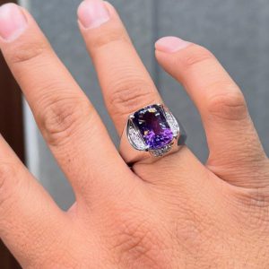انگشتر آمیتیست مردانه کد ۱۲۱۳۵