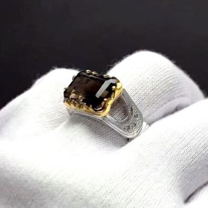 انگشتر کوارتز دودی کد ۱۲۱۳۷