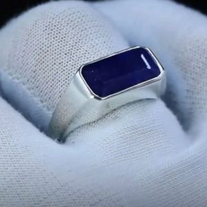 انگشتر یاقوت کبود مردانه کد ۱۲۱۳۸