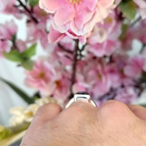 انگشتر توپاز آبی مردانه کد ۱۲۱۴۹