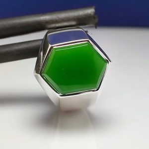 انگشتر عقیق سبز کد ۱۲۱۷۱