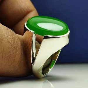 انگشتر عقیق سبز کد ۱۲۱۷۲