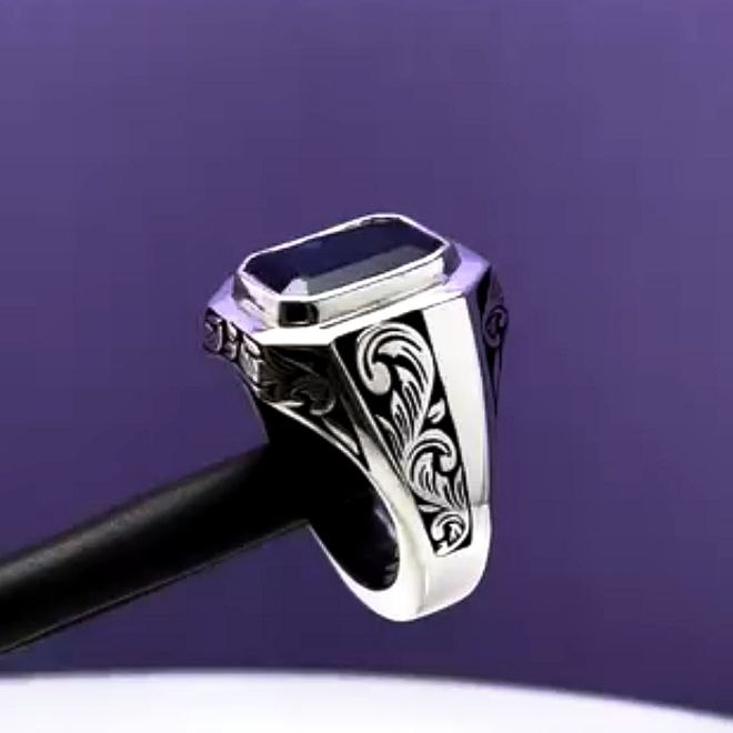 انگشتر یاقوت کبود کد 12177 - Image 3