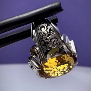 انگشتر سیترین مردانه کد ۱۲۱۹۲